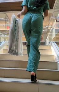 Mall Baddie in Jumpsuit Walking Up The Stairs