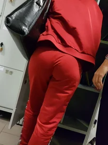 Latina teen with braces in red sweats with a nice booty and vtl