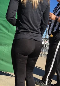 Dicks girl in leggings with an incredible ass