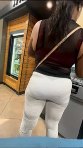 Thick Ebony MILF Ass Sitting Nice In White Tights (upshots, closeups)