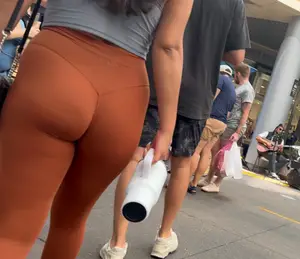 Lovely ass in orange yoga pants (OC)