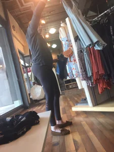 Cute Chubby Girl in Tights Store Candid Photos