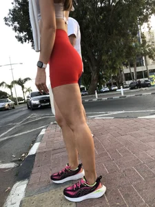 Hot candid chick in tight shorts with amazing hot legs waiting by the crosswalk street creepshot
