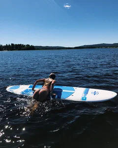 Hot Girl in Swimsuit on the Surf Board - You Will Love Her Ass