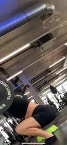 Blonde in tight bikers shorts squading