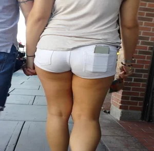 Perfect Booty in Very Tight WHITE SHORTS (OC)