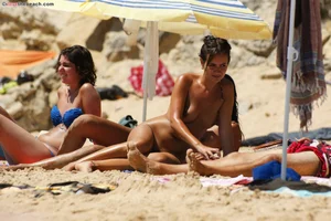 Nude beach and topless girls