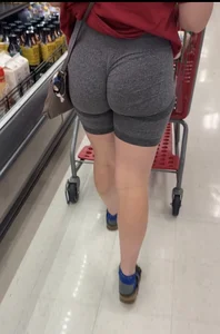 GF in Birkenstocks + leggings shorts
