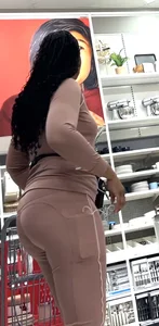 ebony in pink yoga upshotted and followed around at Target