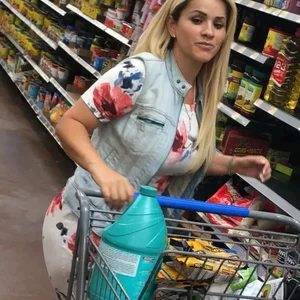 Hot blonde candid milf wearing a skirt at the supermarket creepshots