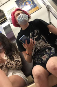 Cute Candid Teen With Red Hair in a Skirt Subway Creepshots Gallery