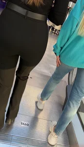 MILF Big ass in tight pants on the escalator (OC) w/GIFS