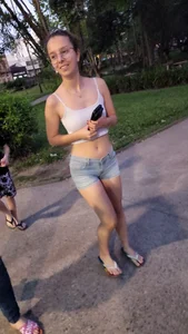 Sexy skinny college girl faceshot, wearing almost nothing, nice nipples (oc)