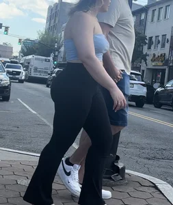 Thick Portuguese Baddie with a BBL in spandex flares