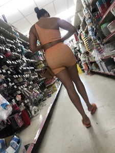 Busty, Nippy Orange 2 Piece Latina