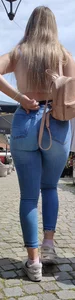 Blonde Ass in Tight jeans