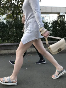 Girl in Mini Shorts Hot Skinny Legs Street Creepshot