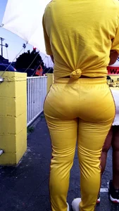 Ebony showing VPL in outfit