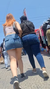 [oc] Beautiful lady with nice legs and sexy denim skirt