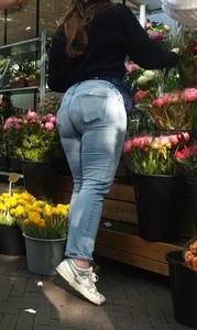 Various hot butts in tight jeans on the street and inside cafes, some teens too