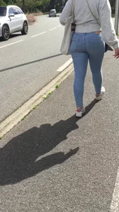 Juicy student ass in a tight pants