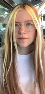 ass and face waiting for bus dyed blonde hair