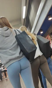 Double trouble hotties in leggings