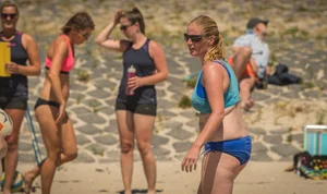 Beach volleyball babes in bikinis