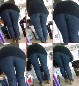 Chubby Mature Milf in Pants Bending Over at the Laundromat Creepshots