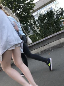 Girl in Mini Shorts Hot Skinny Legs Street Creepshot
