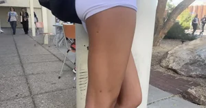 Hot blonde sorority girl with pierced pussy