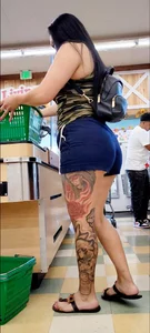 Sexy big butt tatted latina in sandals