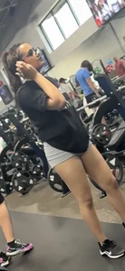 Petite with grey short shorts