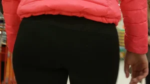 See through leggings booty showing the girls cheetah print thong