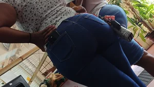 Mega booty in tight jeans beautiful spread