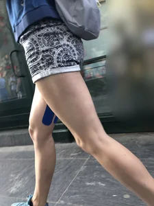 Perfect Hot Legs in Shorts Subway Escalator and Street Closeups
