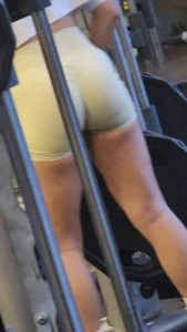 Fit and sexy asian babe tight ass at the gym pt.2