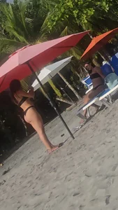 Black bikini on beach
