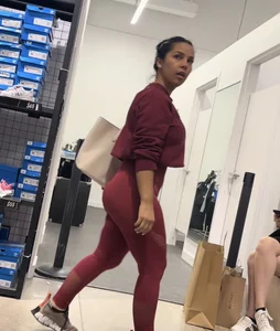 Fit Latina with a nice ass in red leggins (OC)