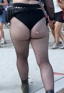 Festival Teens 7: Skinny blonde teen in blue bikini, perfect perky BOOBS on stunning brunette, perfect ass for worship in thin fishnets (my fav kind of ass)