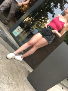 Hot Candid Legs in Shorts Street Creepshot - Girl Not Wearing Bra