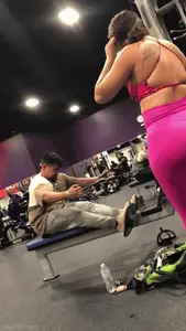 First post: Amazing Latina Caked up at the gym, BENDS OVER (OC)