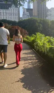 Fat A$$ Latina in red leggings with bf