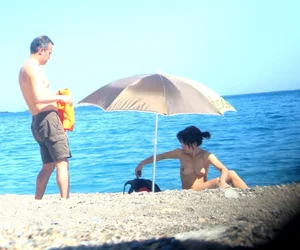 Nude beach and topless girls