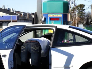 Some candid girls cleaning their cars in jeans and some showing ass crack