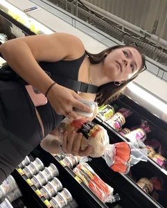 Cute college girl at Walmart in tight lulu shorts