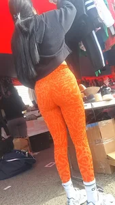 Slim latina perfect body in orange leggings [oc]