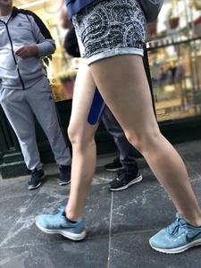 Perfect Hot Legs in Shorts Subway Escalator and Street Closeups