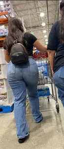 Caked up milf in jeans