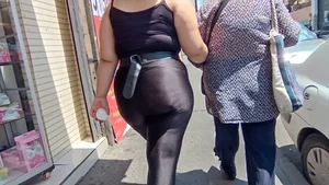 Huge Chubby Ass in Tights Street Creepshots Series